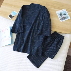 Yukata pyjama Bleu rayé